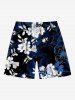 Matching Hawaii Shirt Shorts and Romper Plus Size Beach Outfit Ombre Hibiscus Flower Leaf Branch Print For Couples -  