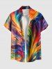 Rainbow Sea Waves Oil Painting Print Plus Size Matching Hawaii Beach Outfit For Couples -  