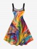 Rainbow Sea Waves Oil Painting Print Plus Size Matching Hawaii Beach Outfit For Couples -  