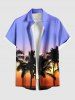 Coconut Tree Ombre Sunset Dusk Print Plus Size Matching Hawaii Beach Outfit For Couples -  