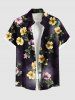Matching Hawaii Shirt and Romper Plus Size Beach Outfit Flower Leaf Branch Print For Couples -  