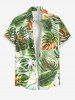 Tenue de plage hawaïenne assortie grande taille à imprimé feuilles tropicales et cocotiers pour couples - Vert 