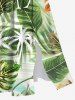 Tenue de plage hawaïenne assortie grande taille à imprimé feuilles tropicales et cocotiers pour couples - Vert 