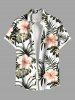 Tenue de plage hawaïenne assortie grande taille à imprimé feuilles tropicales et fleurs d'hibiscus pour couples - Blanc 
