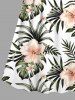 Tenue de plage hawaïenne assortie grande taille à imprimé feuilles tropicales et fleurs d'hibiscus pour couples - Blanc 