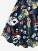 Tenue assortie grande taille pour couple, motif tête de mort et dés de poker - Noir 