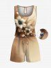 Matching Hawaii Shirt and Romper Plus Size Beach Outfit Flowers Pearl Ombre Printed for Couples -  