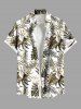 Matching Hawaii Shirt and Romper Plus Size Beach Outfit Tropical Leaf Hibiscus Printed for Couples -  