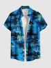 Coconut Tree Hibiscus Flower Seascape Print Plus Size Matching Hawaii Beach Outfit For Couples -  