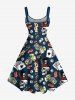 Plus Size Skulls Dealer Poker Dice Print Tank Dress -  