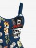 Plus Size Skulls Dealer Poker Dice Print Tank Dress -  
