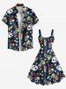 Plus Size Skulls Dealer Poker Dice Print Tank Dress -  