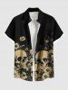 Skulls Daisy Flowers Print Plus Size Matching Hawaii Beach Outfit For Couples -  