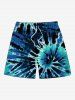 Spiral Tie Dye Print Plus Size Matching Hawaii Beach Outfit For Couples -  
