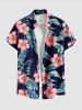 Tropical Leaf Hibiscus Flower Print Plus Size Matching Hawaii Beach Outfit For Couples -  