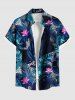 Tropical Leaf Flowers Print Plus Size Matching Hawaii Beach Outfit For Couples -  