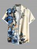 Flowers Leaf Print Plus Size Matching Hawaii Beach Outfit For Couples -  
