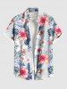 Tenue de plage hawaïenne assortie grande taille à imprimé tropical, fleurs d'hibiscus et feuilles, pour couples - Gris Clair 