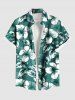 Tropical Leaf Hibiscus Flower Print Plus Size Matching Hawaii Beach Outfit For Couples -  