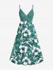 Tropical Leaf Hibiscus Flower Print Plus Size Matching Hawaii Beach Outfit For Couples -  
