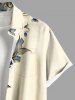 Chemise hawaïenne grande taille à imprimé fleurs et feuilles, avec poches et boutons, pour homme - café lumière XL