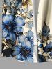 Chemise hawaïenne grande taille à imprimé fleurs et feuilles, avec poches et boutons, pour homme - café lumière XL