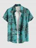 Tenue de plage hawaïenne assortie grande taille à imprimé cocotier et hibiscus pour couple - Vert 