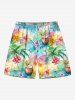 Colorful Watercolor Ombre Coconut Tree Flower Juice Print Plus Size Matching Hawaii Beach Outfit For Couples -  