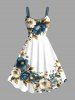 Flowers Leaf Metallic Print Plus Size Matching Hawaii Beach Outfit For Couples -  