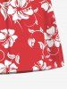 Tropical Leaf Hibiscus Flowers Print Plus Size Matching Hawaii Beach Outfit For Couples -  