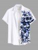 Tenue de plage hawaïenne assortie grande taille à imprimé feuilles tropicales et fleurs d'hibiscus pour couples - Blanc 
