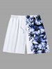 Tenue de plage hawaïenne assortie grande taille à imprimé feuilles tropicales et fleurs d'hibiscus pour couples - Blanc 