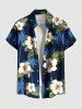 Matching Hawaii Shirt and Romper Plus Size Beach Outfit Coconut Tree Tropical Leaf Hibiscus Flower Print For Couples -  