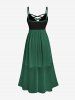 Plus Size Lace and Chiffon Ruffled Crisscross Maxi Sleeveless Wedding Dress -  