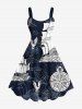 Eagle Ship Rudder Cruise Print Plus Size Matching Beach Outfit For Couples -  