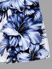 Plus Size Hibiscus Flowers Leaf Tropical Print Hawaii Beach Shorts For Men -  