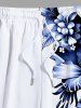 Plus Size Hibiscus Flowers Leaf Tropical Print Hawaii Beach Shorts For Men -  