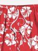 Plus Size Tropical Hibiscus Flowers Print Hawaii Beach Shorts For Men -  