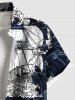 Plus Size Eagle Ship Rudder Cruise Print Buttons Pocket Hawaii Shirt For Men -  