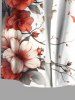 Chemise hawaïenne grande taille à imprimé fleurs et feuilles, avec poches et boutons, pour homme - Blanc L
