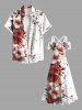 Plus Size Flowers Leaf Print Cold Shoulder Crisscross Hawaii Maxi Dress -  