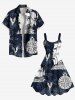 Plus Size Eagle Ship Rudder Cruise Print Hawaii Tank Dress -  