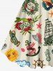 Plus Size Sun Mermaid Sailboat Octopus Sea Waves Shell Print Hawaii A Line Tank Dress -  