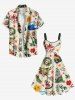 Plus Size Sun Mermaid Sailboat Octopus Sea Waves Shell Print Hawaii A Line Tank Dress -  