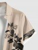 Plus Size Hibiscus Flower Leaf Branch Ethnic Print Hawaii Button Pocket Shirt For Men -  