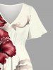 Hibiscus Flowers Tropical Print Plus Size Matching Hawaii Beach Outfit For Couples -  