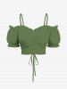 Tenue de plage hawaïenne assortie grande taille à imprimé fleurs et feuilles pour couples - Vert 