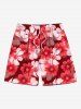 Tenue de plage hawaïenne assortie grande taille à imprimé marguerites ombré pour couples - Rouge 