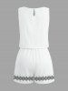 Ensemble chemise et barboteuse hawaïennes assorties, grande taille, tenue de plage à motifs ethniques et imprimés tribaux pour couples - Blanc 