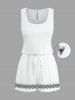Ensemble chemise et barboteuse hawaïennes assorties, grande taille, tenue de plage à motifs ethniques et imprimés tribaux pour couples - Blanc 
